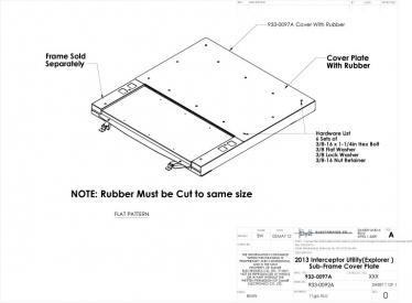 933-0097A - 2013 Interceptor Utility (Explorer) Sub-Frame Cover Plate